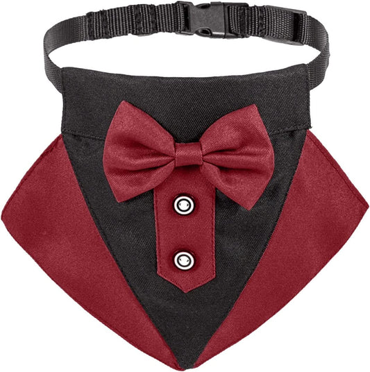 Dog Bandanas Suitable for Dog Bandana Boy & Girl Adjustable Dog Neck Tie Collar Dog Collar with Black Necktie Wedding Formal Dog Collars for Small Adorable Puppy Wedding & Valentine’S Day (Red, S) Animals & Pet Supplies > Pet Supplies > Dog Supplies > Dog Apparel Generic Red Medium 