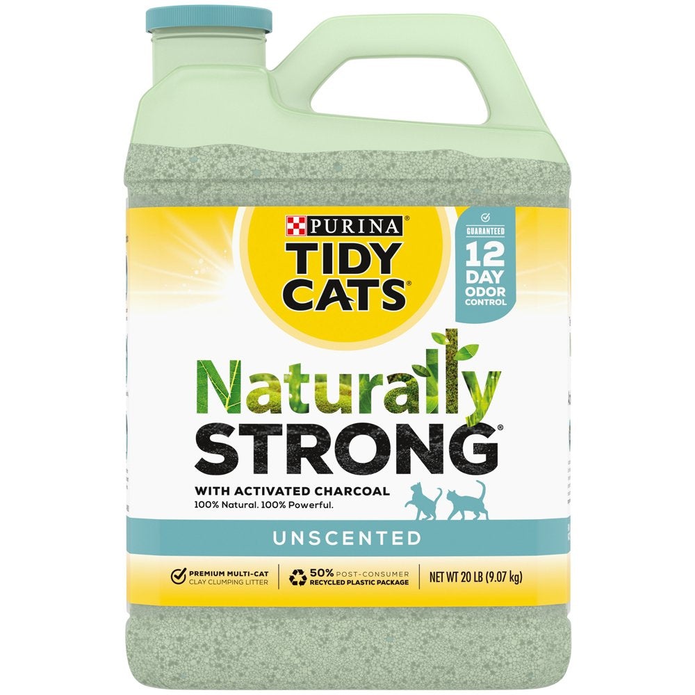 Purina Tidy Cats Unscented, Clumping, Natural Cat Litter, Naturally Strong Clay Multi Cat Litter, 35 Lb. Box Animals & Pet Supplies > Pet Supplies > Cat Supplies > Cat Litter Nestlé Purina PetCare Company 20 lbs  