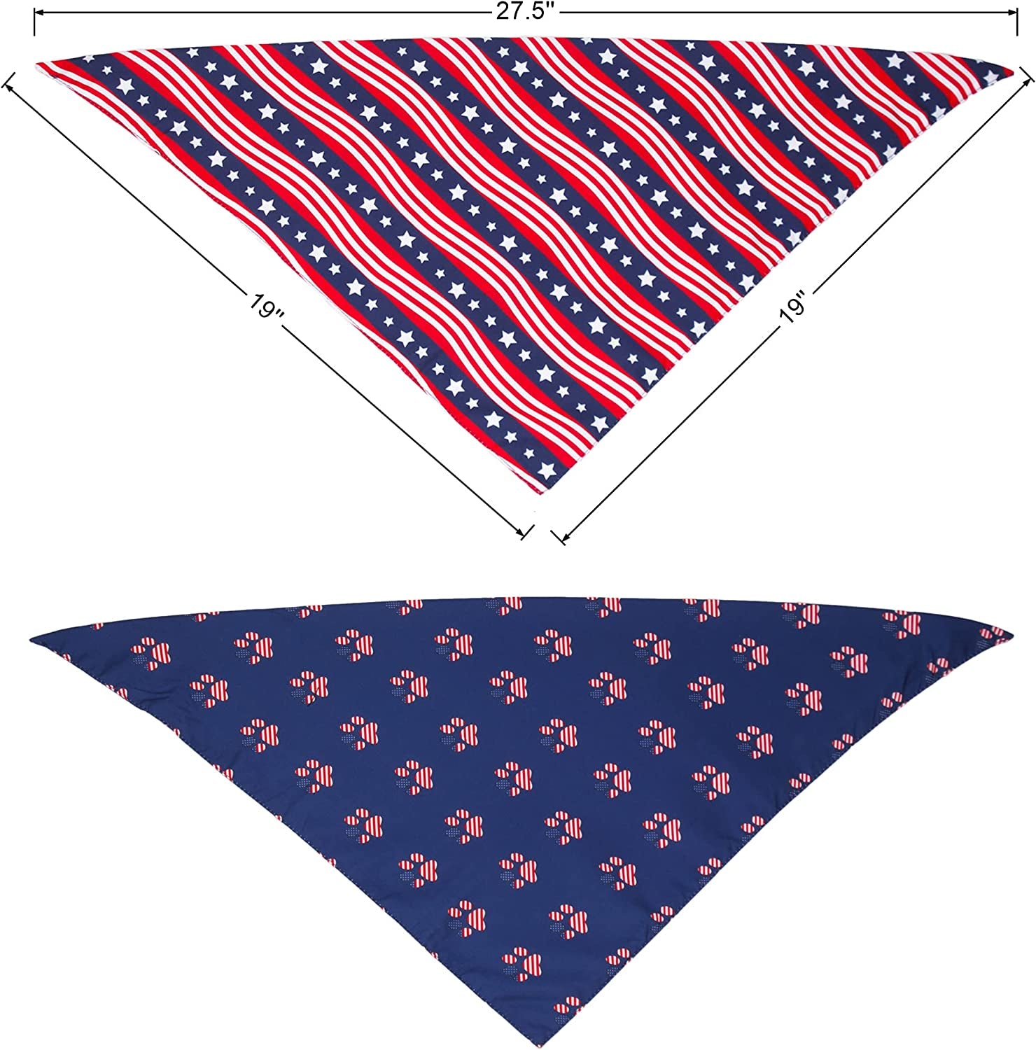 PTDECOR American US Flag Dog Bandana 4Th of July Dog Bandanas Reversible Triangle Bibs Scarf for Small Medium Large Dogs (Style 1) Animals & Pet Supplies > Pet Supplies > Dog Supplies > Dog Apparel PTDECOR   