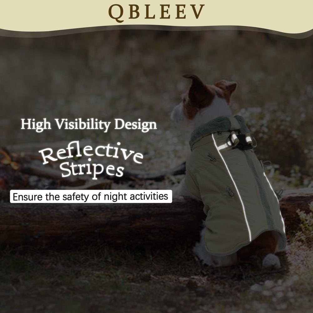 QBLEEV Dog Coat Windproof Cozy Dog Cold Weather Apparel Fleece Lined Winter Warm Dog Jacket Dog Vest for Small Medium and Large Dogs，Reflective Dog Clothes with Leash Hole Animals & Pet Supplies > Pet Supplies > Dog Supplies > Dog Apparel QBLEEV   