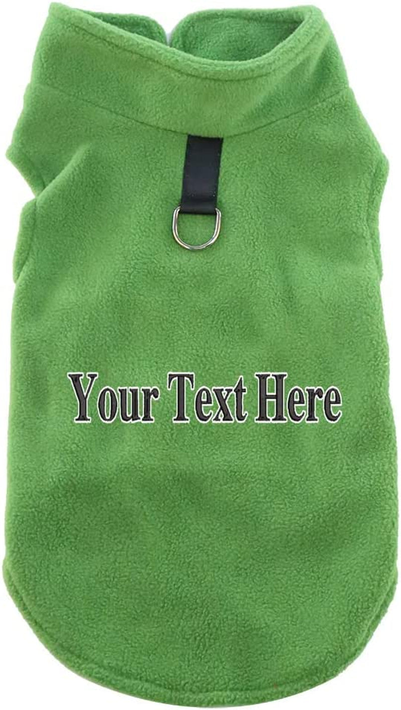 Personalized Embroider Dog Fleece Vest Sweater Winter Custom Text Fleece Jacket for Small and Medium Dogs with D-Ring Leash Cold Weather Coat Hoodie for XS S M Dogs Boy or Girls Animals & Pet Supplies > Pet Supplies > Dog Supplies > Dog Apparel women want me fish fear me Green Small 