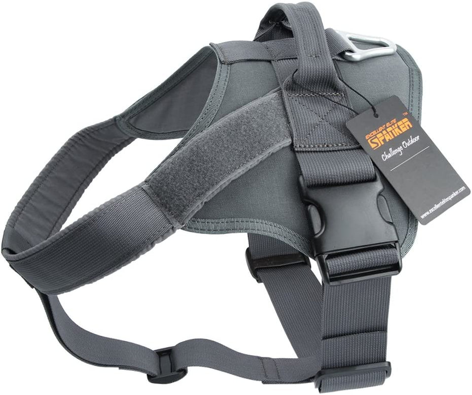 EXCELLENT ELITE SPANKER Tactical Dog Harness Patrol K9 Harness Service Dog Vest Military Dog Vest Working Dog Vest with Handle(Black-L) Animals & Pet Supplies > Pet Supplies > Dog Supplies > Dog Apparel EXCELLENT ELITE SPANKER Grey L 