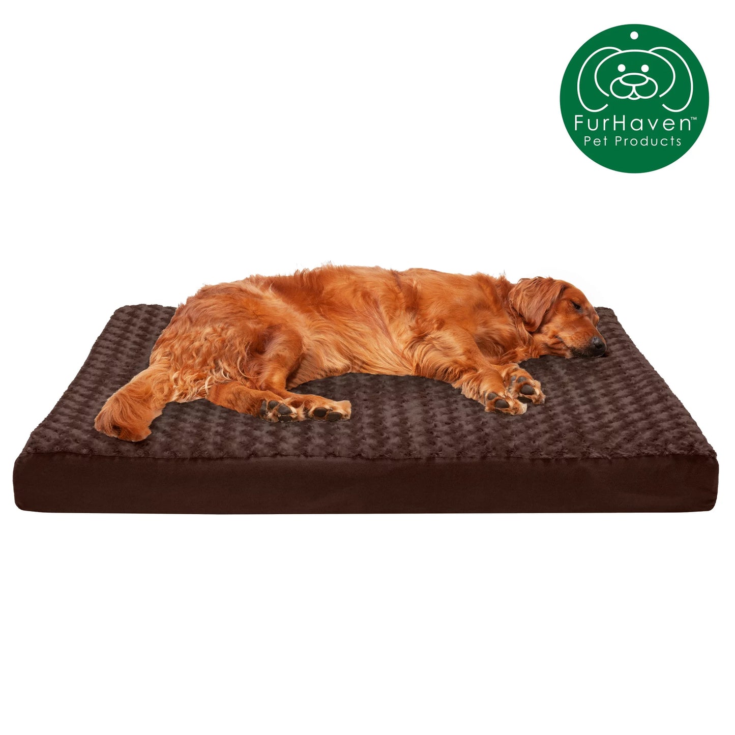 Furhaven Pet Dog Bed | Deluxe Memory Foam Ultra Plush Mattress Pet Bed for Dogs & Cats, Chocolate, Large Animals & Pet Supplies > Pet Supplies > Cat Supplies > Cat Beds FurHaven Pet Memory Foam Jumbo Chocolate
