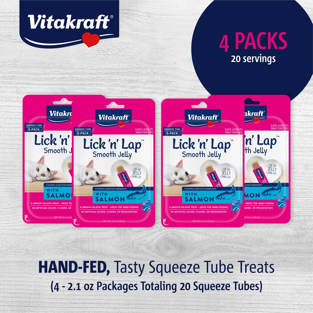 Vitakraft Lick 'N' Lap Smooth Jelly Cat Treat - Salmon Flavor, 20 Pack Animals & Pet Supplies > Pet Supplies > Cat Supplies > Cat Treats Vitakraft   