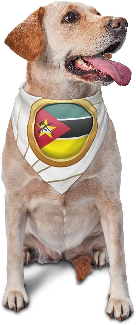 Golden Disc Mozambique Flag Pet Dog and Cat Decorative Triangle Scarf,Dog Bandana,Breathable and Stain Resistant. Animals & Pet Supplies > Pet Supplies > Dog Supplies > Dog Apparel ZALTAS   