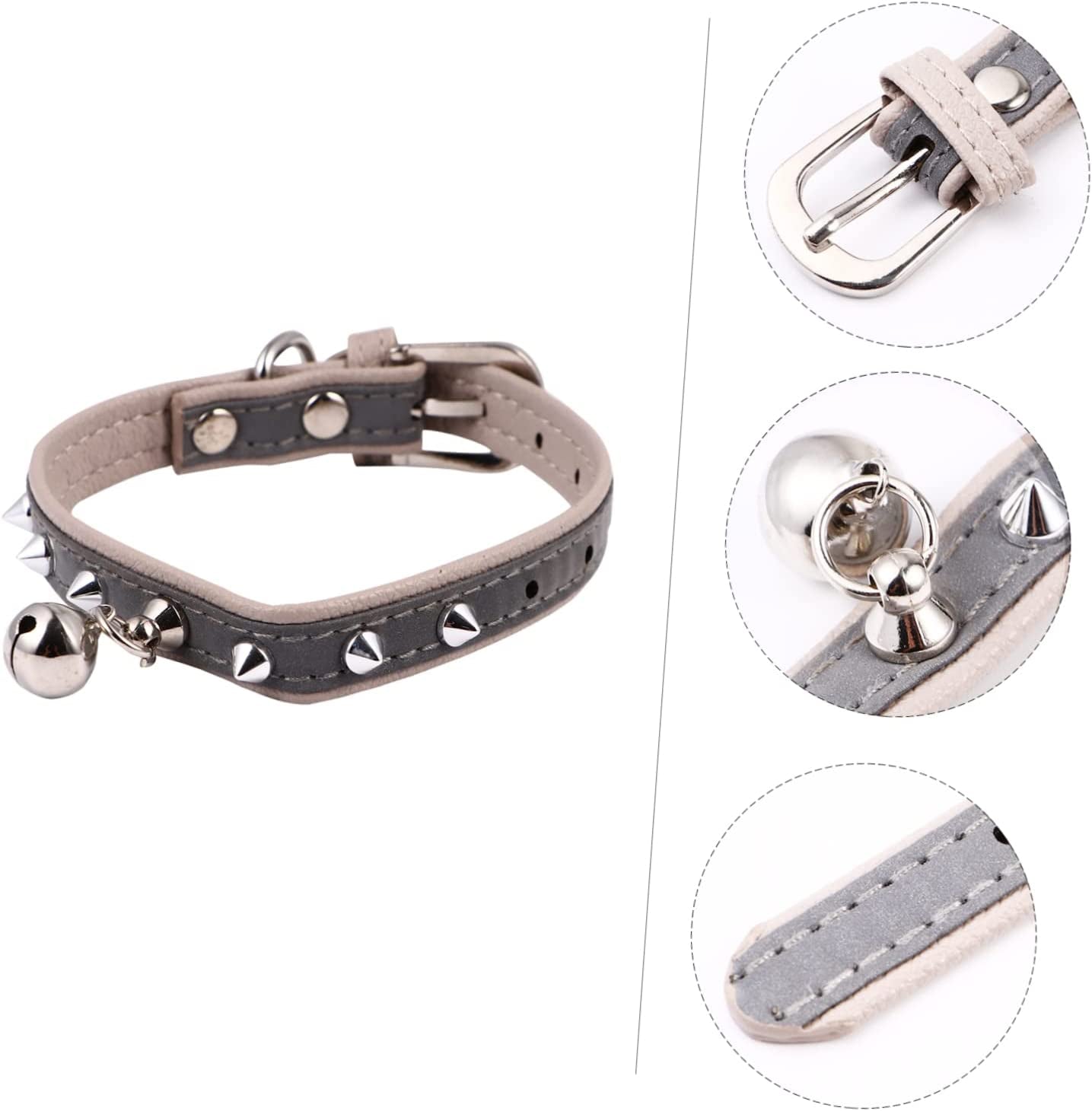 Balacoo Pet Collar Chain Necklace Choker Chain for Dogs Chocker Pet Collar with Rivet Decorative Collars for Dogs Bow Tie Dog Collar Cat Necklace with Bell Pet Neck Chain Collar for Pet Pu Animals & Pet Supplies > Pet Supplies > Dog Supplies > Dog Apparel Balacoo   