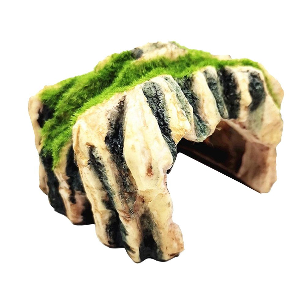 Reptile Hiding Cave Resin Material Natural Hideout for Reptiles Small Lizards Turtles Bearded Dragon Tortois Amphibians Fish Pet Supplies - B B Animals & Pet Supplies > Pet Supplies > Small Animal Supplies > Small Animal Habitat Accessories perfk F  