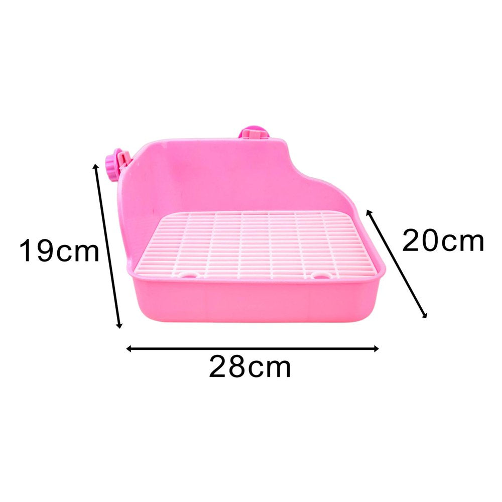 Small Animal Rabbit Litter Box Toilet Tray, Bedding Cage Cleaning Tool Pink 11X7.9X7.5In Animals & Pet Supplies > Pet Supplies > Small Animal Supplies > Small Animal Bedding perfeclan   