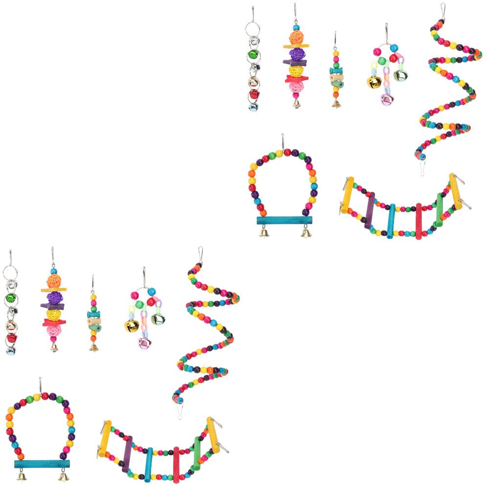 Bird Toy Parrot Bite Chew Toys Hanging Parrots Stands Stand Perch Swing Cage Perches Toys Ladder Swing Stands Birdcage Animals & Pet Supplies > Pet Supplies > Bird Supplies > Bird Ladders & Perches FRCOLOR   