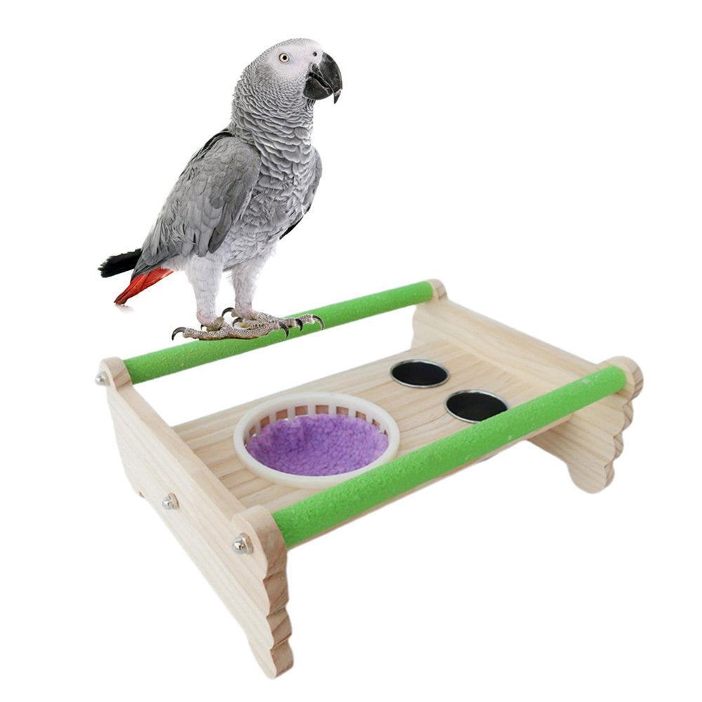 Perch Stand Birds Platform Tabletop Playstands W/ Bowl Cage Bed for Macaw Budgies Cockatiels Cockatoos Lovebird Cage Accessories - Green Animals & Pet Supplies > Pet Supplies > Bird Supplies > Bird Cages & Stands perfeclan   