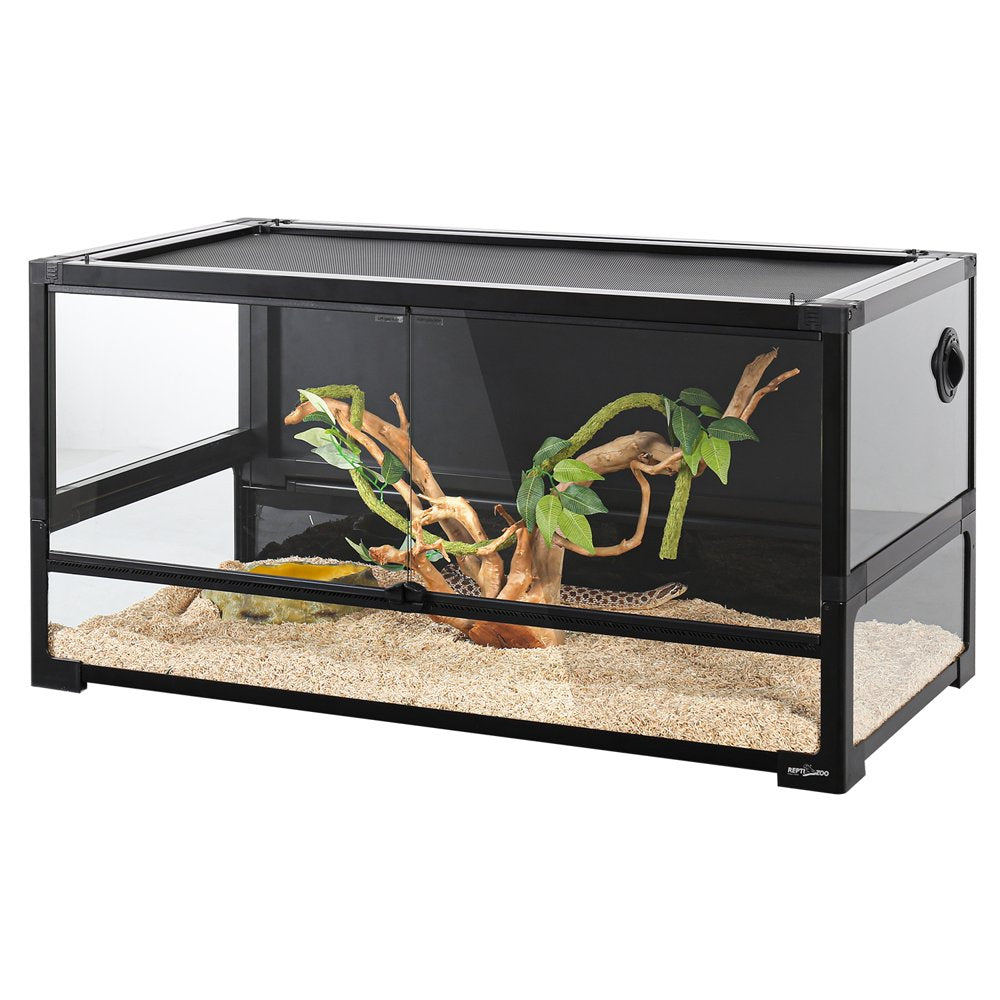 REPTI ZOO 50 Gallon Upgrade Tempered Black Reptile Terrarium, Easy Folding Animals & Pet Supplies > Pet Supplies > Reptile & Amphibian Supplies > Reptile & Amphibian Habitat Heating & Lighting REPTI ZOO   