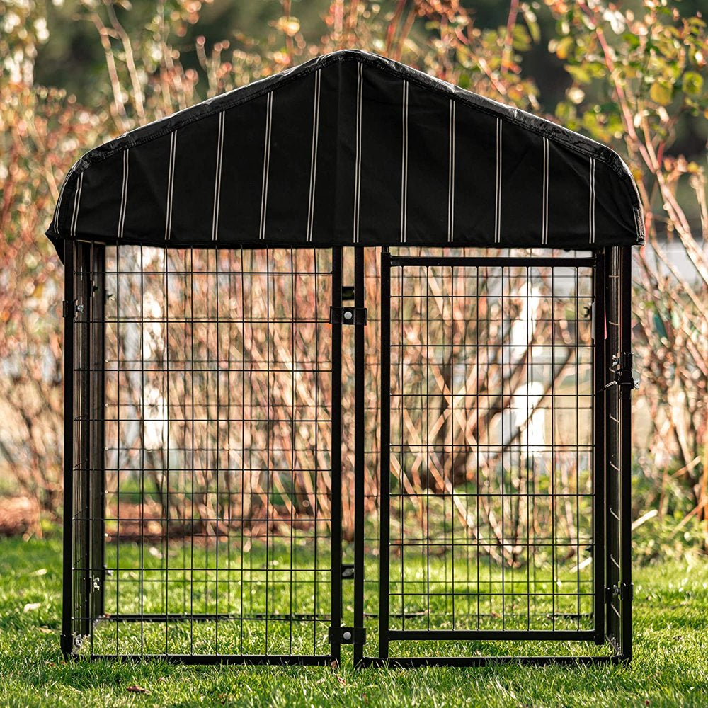 Lucky Dog Uptown Welded Wire Outdoor Dog Kennel with Cover, 4'L X 8'W X 6'H Animals & Pet Supplies > Pet Supplies > Dog Supplies > Dog Kennels & Runs Jewett Cameron 52"H x 48"W x 48"L  