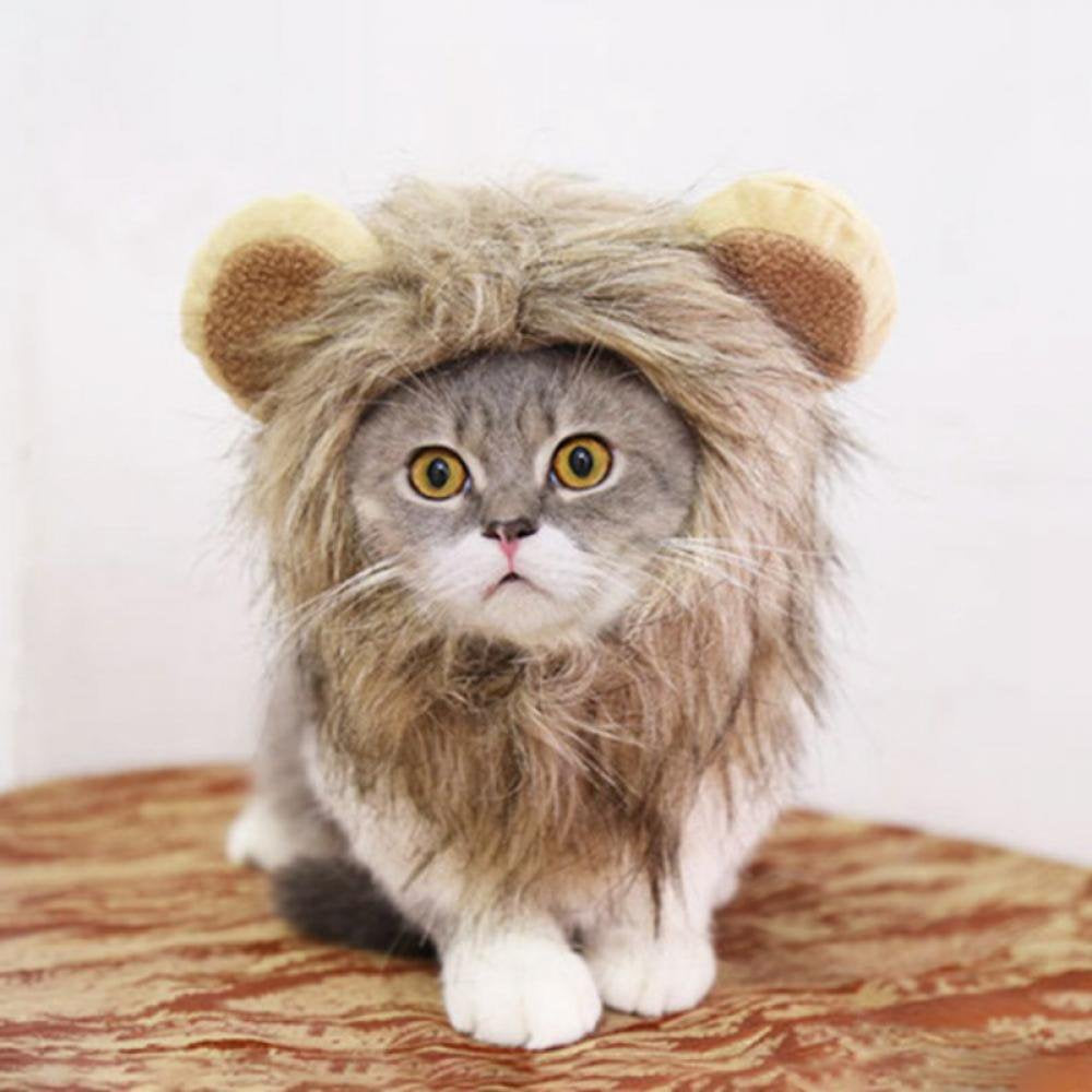 Sacredtree Cat Lion Mane Halloween Pet Costume Kitten Outfits Party Dress up Apparel Kitty and Cat Costumes