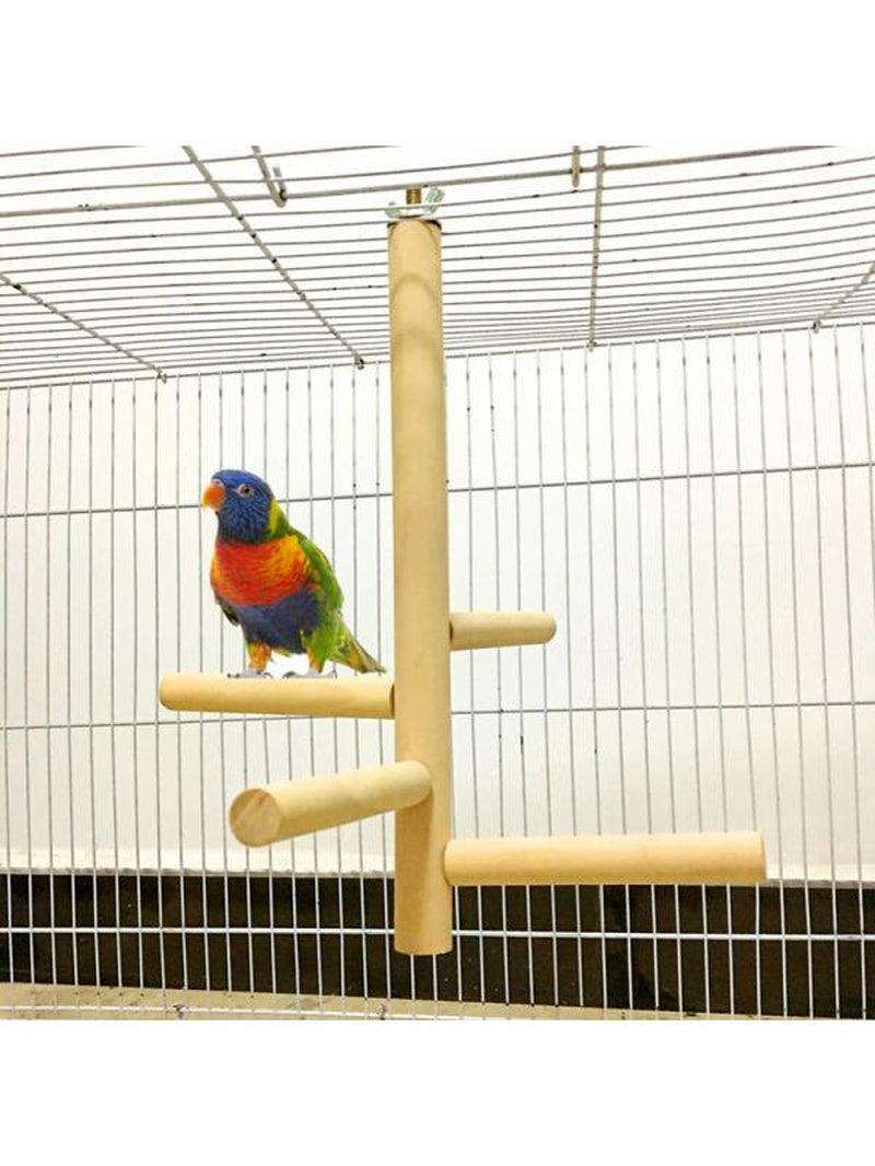 SHEMALL Pet Parrot Raw Fork Stand Wood Toy Rack Hamster Branch Bird Cage Stand Animals & Pet Supplies > Pet Supplies > Bird Supplies > Bird Cages & Stands SHEMALL   