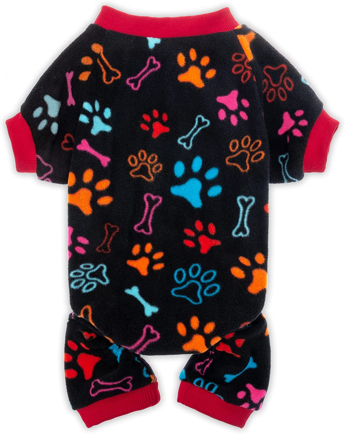 PUPTECK Soft Polar Fleece Dog Pajamas - Adorable Puppy Sweaters Clothes Jumpsuit Pjs - Lightweight Cat Coat Pet Apparel Animals & Pet Supplies > Pet Supplies > Dog Supplies > Dog Apparel PUPTECK Black Medium 