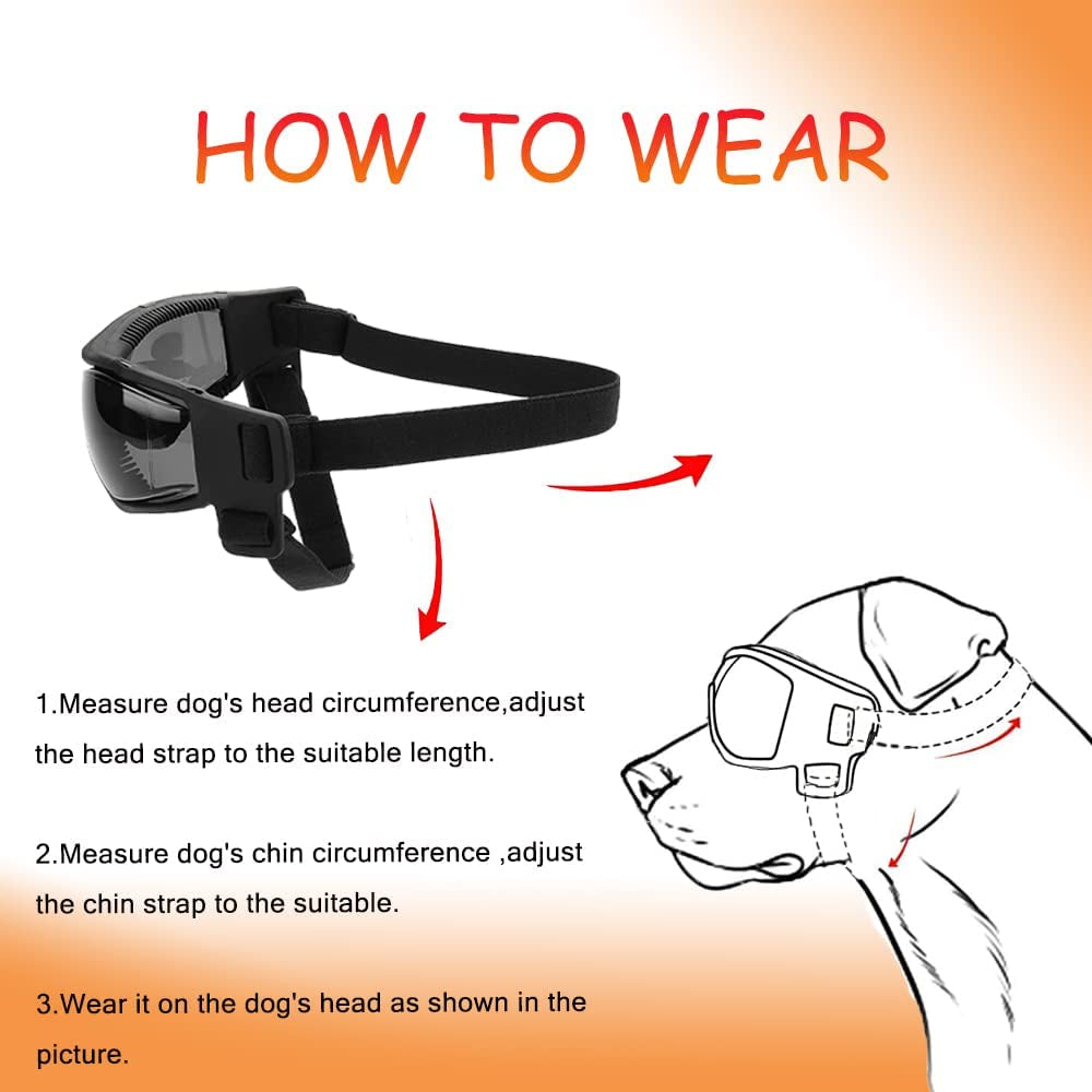 Shingoql Dog Goggles Easy Wear Small Dog Sunglasses Adjustable Anti-Uv Waterproof Windproof Puppy Glasses for Small Breed to Medium Dog (Black) Animals & Pet Supplies > Pet Supplies > Dog Supplies > Dog Apparel Shingoql   