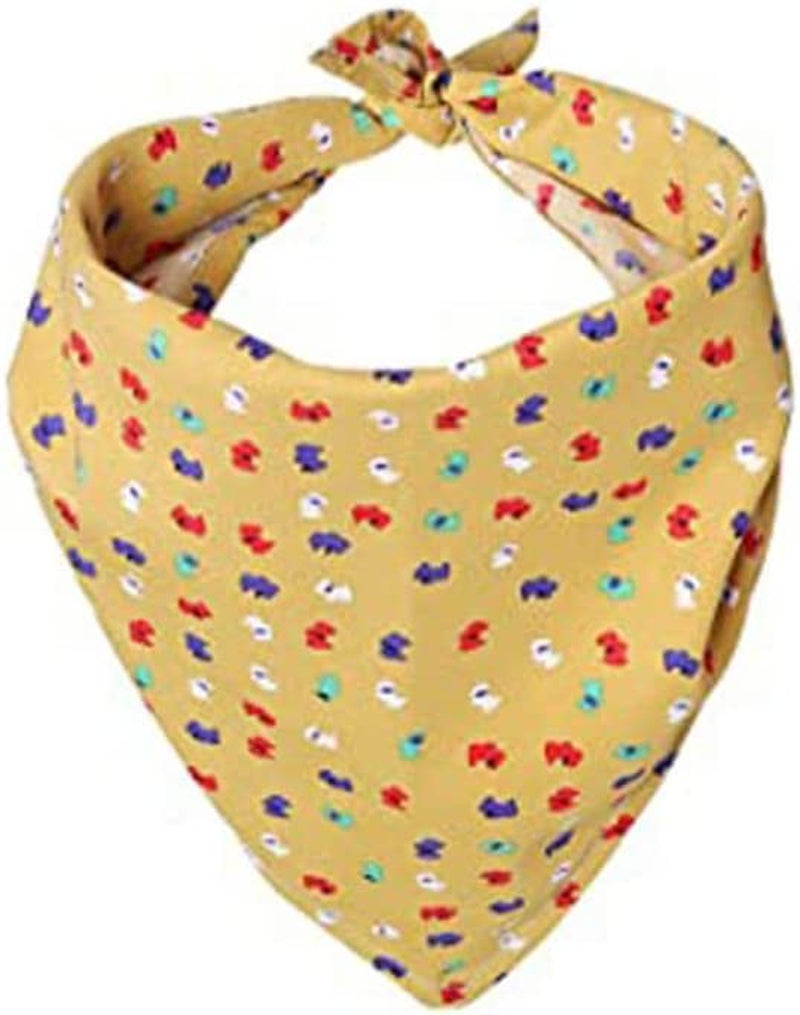 AQIYI Dog Bandana Soft Adjustable Boy Girl Dog Triangle Bibs Scarf Printed for Small Medium Pets (65 * 45 * 45Cm,Black) Animals & Pet Supplies > Pet Supplies > Dog Supplies > Dog Apparel AQIYI Yellow 65*45*45cm 