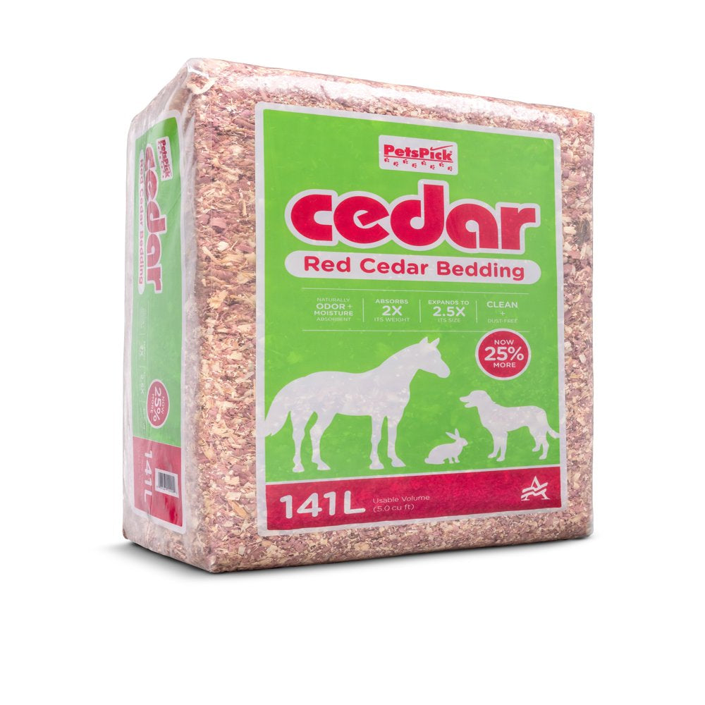 Pets Pick Red Cedar Fresh Bedding for Small Animals, Livestock, Dogs, 2 CF Expands to 5 CF