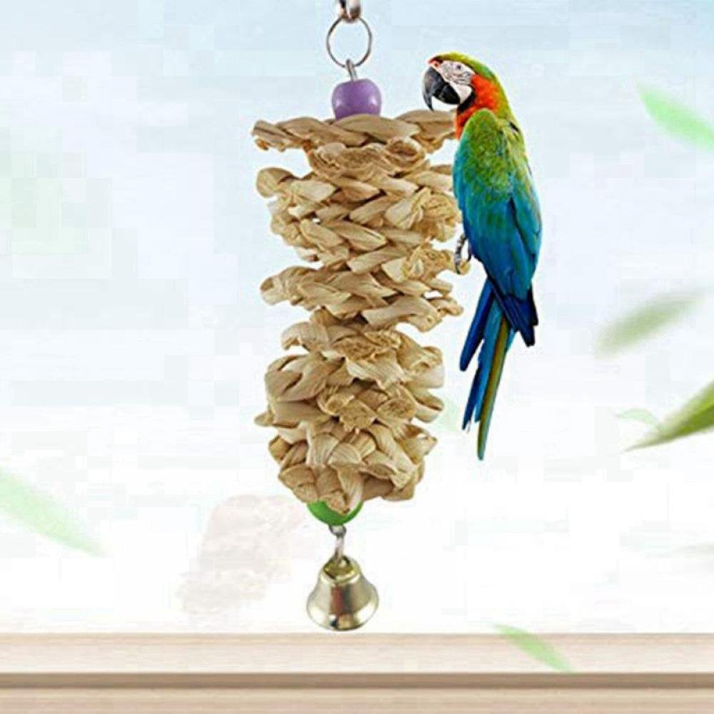 Parrot Bird Cuttlefish Bone Calcium Supplement String Straw Chewing Log Toy Animals & Pet Supplies > Pet Supplies > Bird Supplies > Bird Toys Knowza   