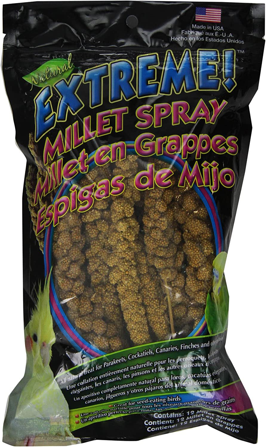 Brown'S Extreme Natural Millet Spray Bird Treats, 12 Count Animals & Pet Supplies > Pet Supplies > Bird Supplies > Bird Treats F.M. Brown's Sons, Inc.   