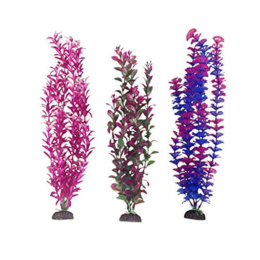 Penn-Plax Aqua-Plants Plastic Aquarium 3 Piece Plant Bundle – Multicolor – 16” Height Animals & Pet Supplies > Pet Supplies > Fish Supplies > Aquarium Decor Penn-Plax   