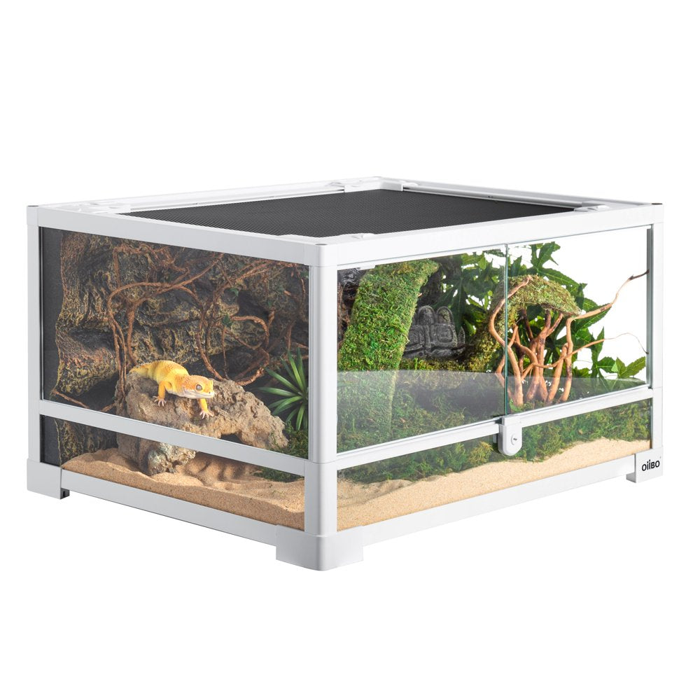 Oiibo Reptile Glass Terrarium, Swing Doors with Screen Ventilation Reptile Terrarium 24" X 18" X 12.6" (24 Gallon) Animals & Pet Supplies > Pet Supplies > Reptile & Amphibian Supplies > Reptile & Amphibian Substrates etan pet supplies inc   