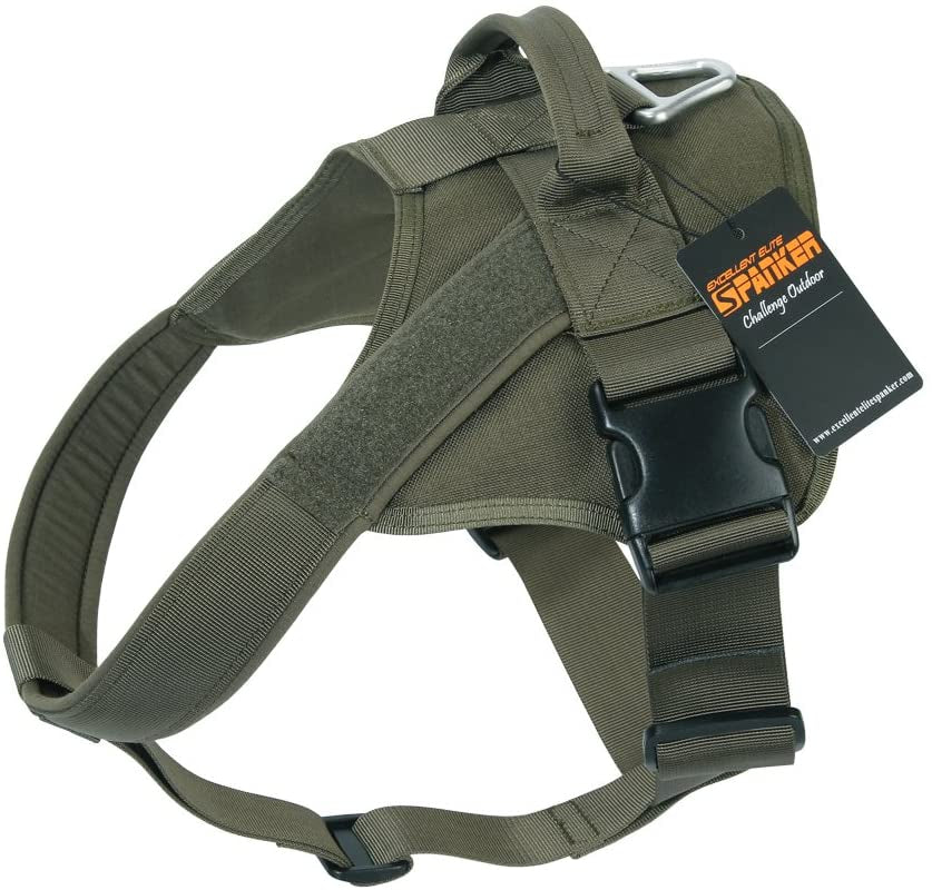 EXCELLENT ELITE SPANKER Tactical Dog Harness Patrol K9 Harness Service Dog Vest Military Dog Vest Working Dog Vest with Handle(Black-L) Animals & Pet Supplies > Pet Supplies > Dog Supplies > Dog Apparel EXCELLENT ELITE SPANKER Ranger Green XL 