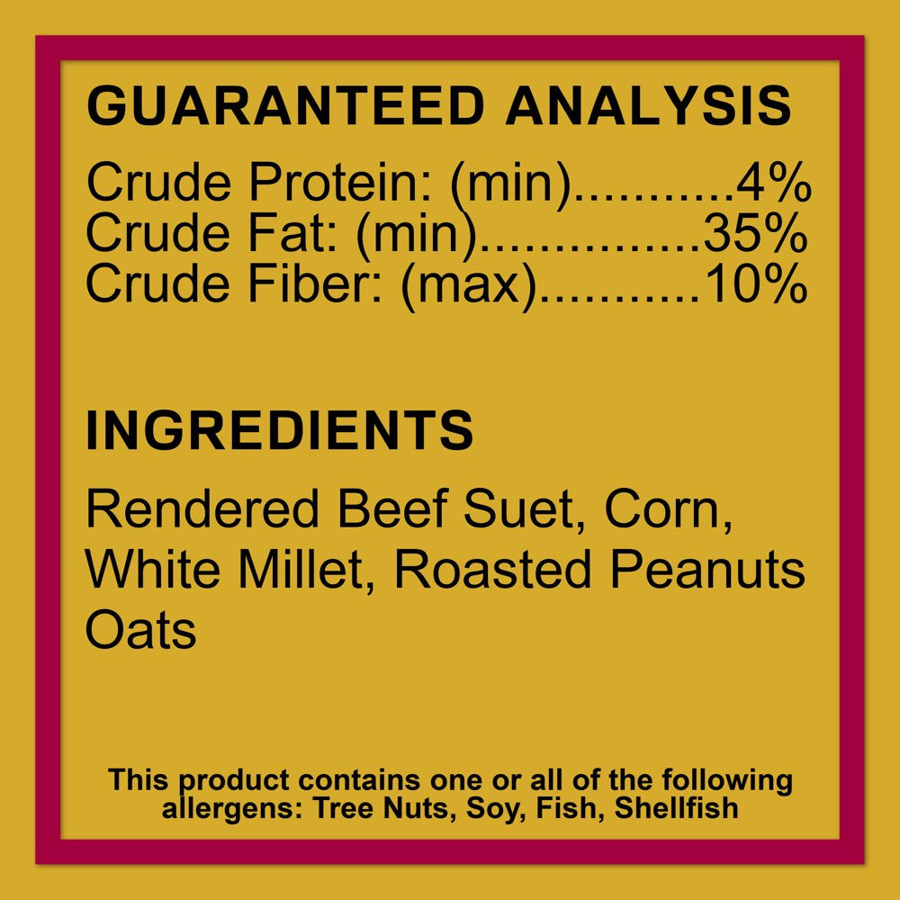 C&S Products Nutty Suet Treat, 11.75 Oz, Wild Bird Food Animals & Pet Supplies > Pet Supplies > Bird Supplies > Bird Treats Central Garden and Pet   