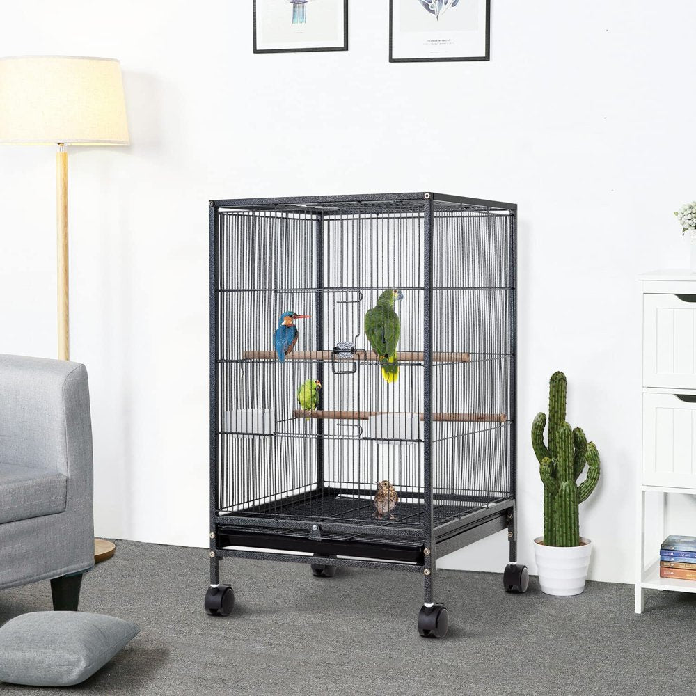 CL.HPAHKL 35 Inch Height Bird Cage with Perches, Large Metal Rolling Bird Cages for Parakeets with Stand Heavy Duty Parrot Cage for Parrots Conure Lovebird Cockatiel Animals & Pet Supplies > Pet Supplies > Bird Supplies > Bird Cages & Stands CL.HPAHKL   