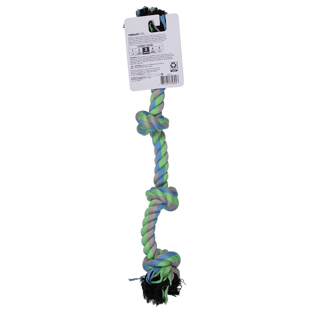 Vibrant Life Playful Buddy Large 4 Knot Rope Chew Toy Animals & Pet Supplies > Pet Supplies > Dog Supplies > Dog Toys Stout Stuff LLC   