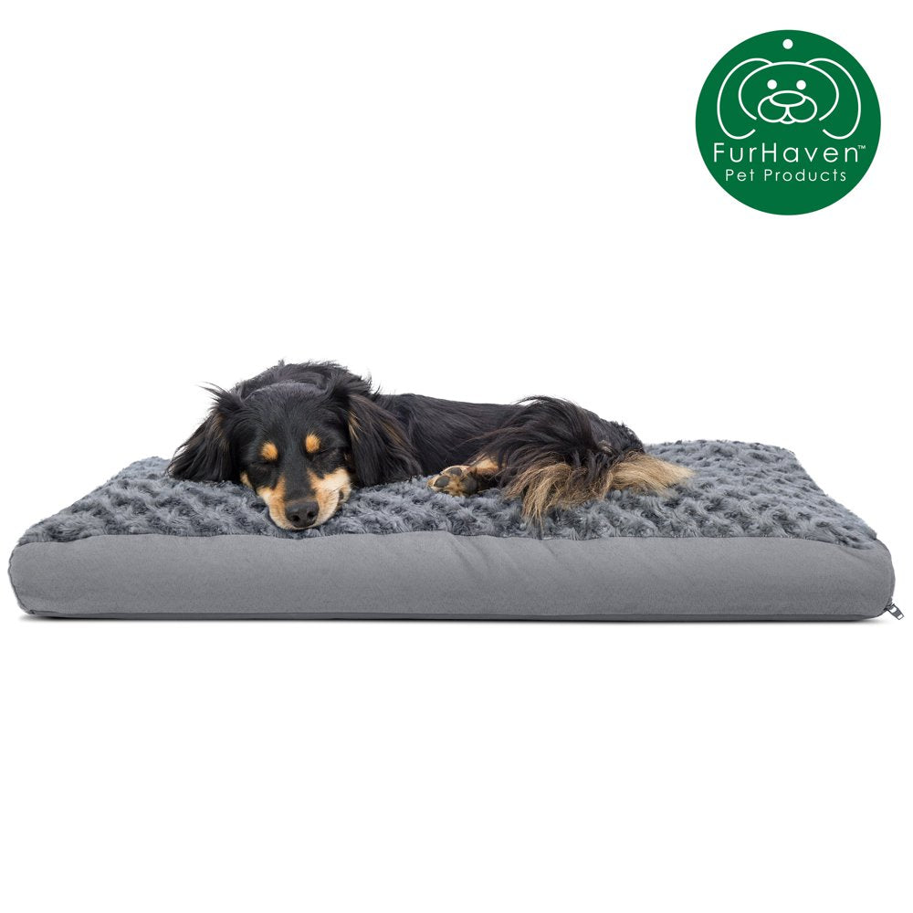 Furhaven Pet Products | Deluxe Plush Pillow Pet Bed for Dogs & Cats, Chocolate, Large Animals & Pet Supplies > Pet Supplies > Cat Supplies > Cat Beds FurHaven Pet M Gray 