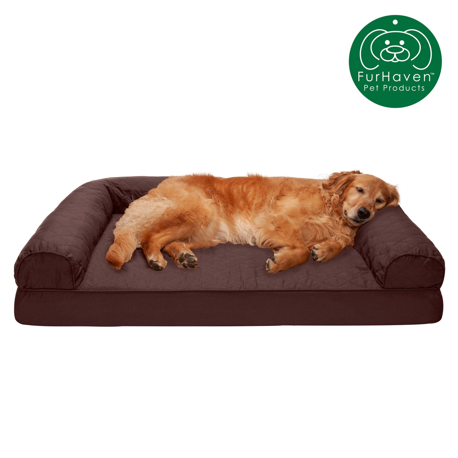 Furhaven Pet Products , Full Support Orthopedic Quilted Sofa-Style Couch Bed for Dogs & Cats, Toasted Brown, Medium Animals & Pet Supplies > Pet Supplies > Cat Supplies > Cat Beds FurHaven Pet Full Support Orthopedic Foam Jumbo Coffee