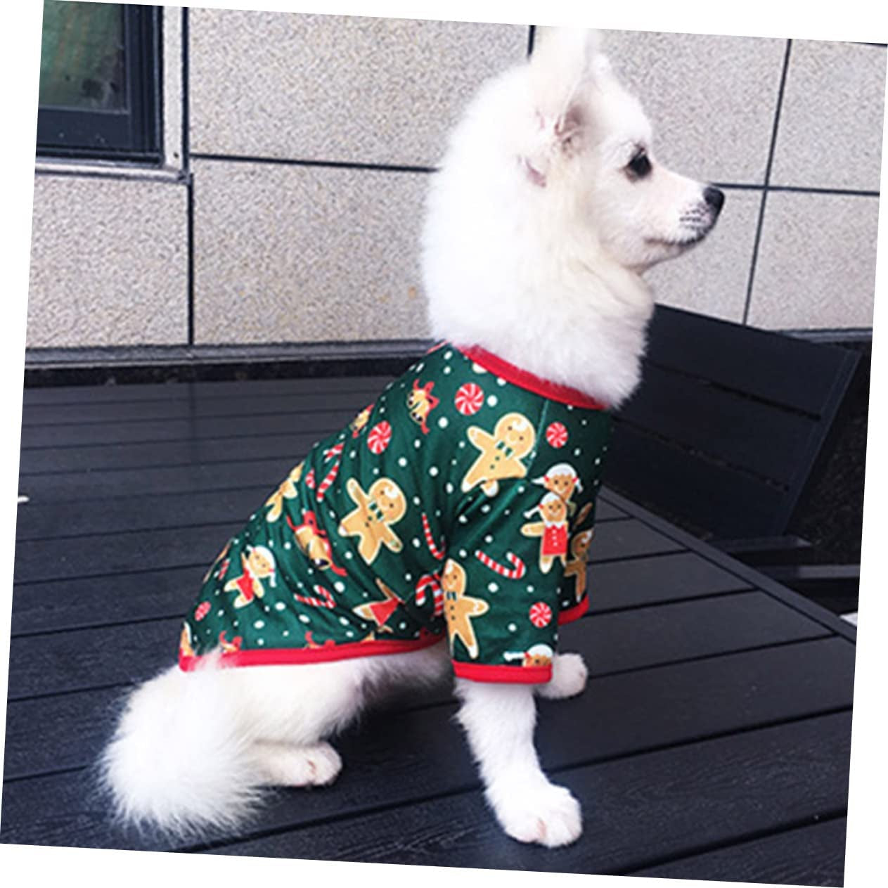 Balacoo 3Pcs Breathable Shirts- Dogs Outfits Adorable Soft and Printed Coat Funny Puppy Design Sweater New Christmas Jumpsuit Pet Cotton Cosplay Jacket Gingerbread Outfit Gifts Medium Animals & Pet Supplies > Pet Supplies > Dog Supplies > Dog Apparel Balacoo   