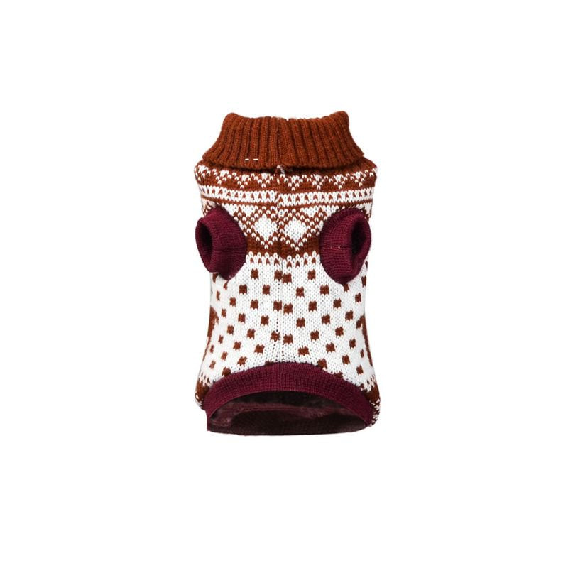 Pet Dog Cat Sweater, Christmas Thickened Elks Pattern Outwear, Doggy Autumn Winter Warm Jacket Coat Puppy Pet Cat Clothes Costume Apparel,Brown,M Animals & Pet Supplies > Pet Supplies > Cat Supplies > Cat Apparel LINKABC   