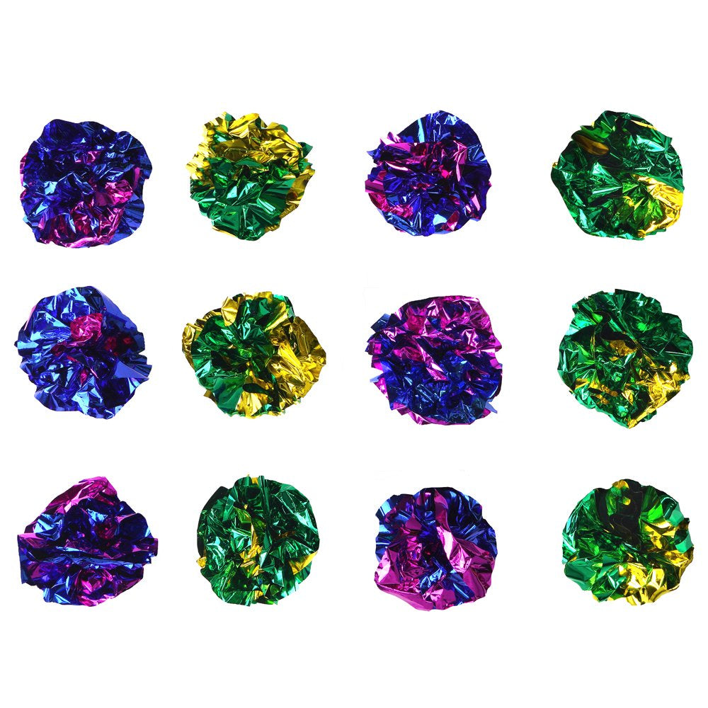 Chiwava 24PCS Mylar Balls Shiny Crinkle Cat Toys Ball Kitten Crackle Lightweight Play 1.6" Assorted Color Animals & Pet Supplies > Pet Supplies > Cat Supplies > Cat Toys Wonpet Co., Ltd   