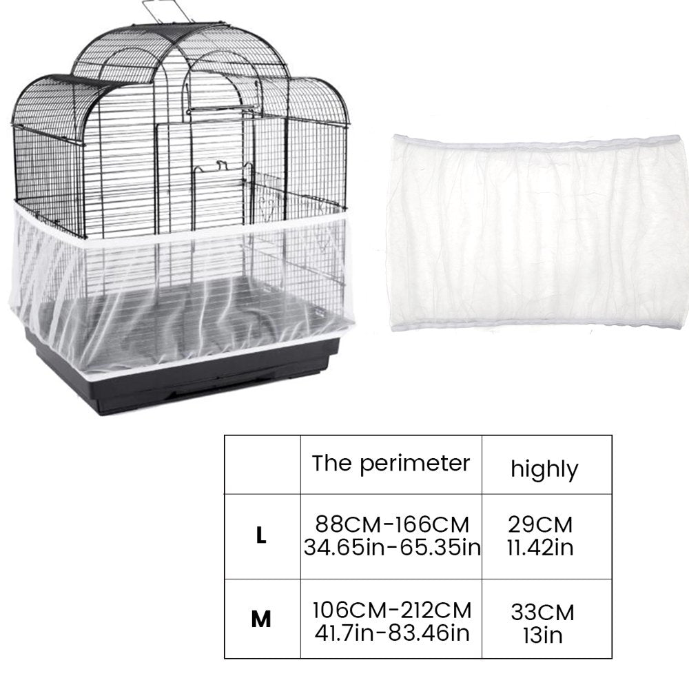 Hands DIY Birdcage Cover Adjustable Bird Cage Seed Catcher Nylon Parrot Cage Skirt Washable and Reusable Mesh Pet Bird Cage Skirt Guard Cage Accessories for Square round Cage Animals & Pet Supplies > Pet Supplies > Bird Supplies > Bird Cage Accessories Hands DIY   