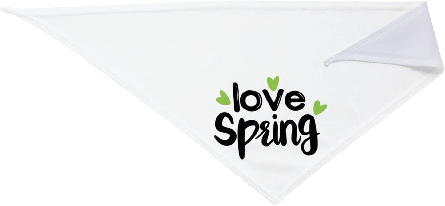 Green Love Hello Spring Simple Pet Dog and Cat Decorative Triangle Scarf,Dog Bandana,Breathable and Stain Resistant. Animals & Pet Supplies > Pet Supplies > Dog Supplies > Dog Apparel ZALTAS   