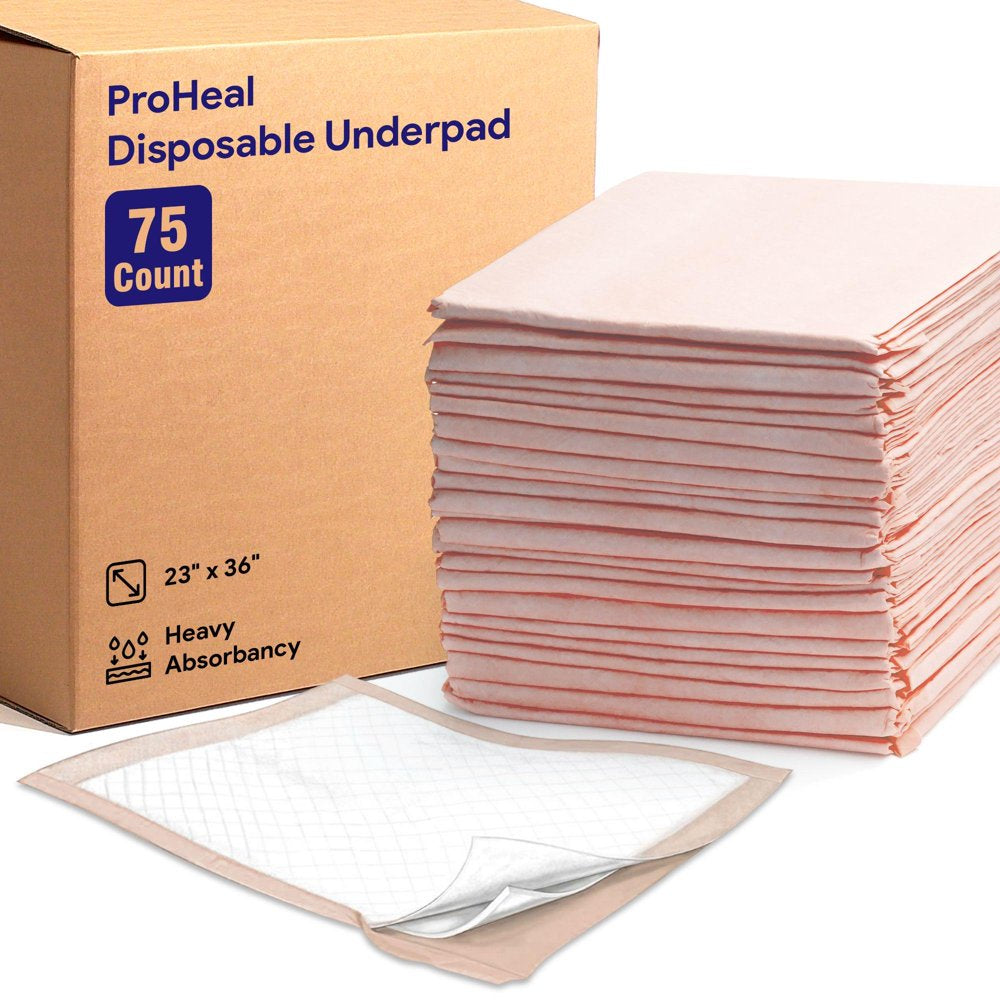 Proheal Disposable Underpads (15 Pack) 23" X 36" - Heavy Absorbent Chux Incontinence Bed Pads Animals & Pet Supplies > Pet Supplies > Dog Supplies > Dog Diaper Pads & Liners ProHeal 75  