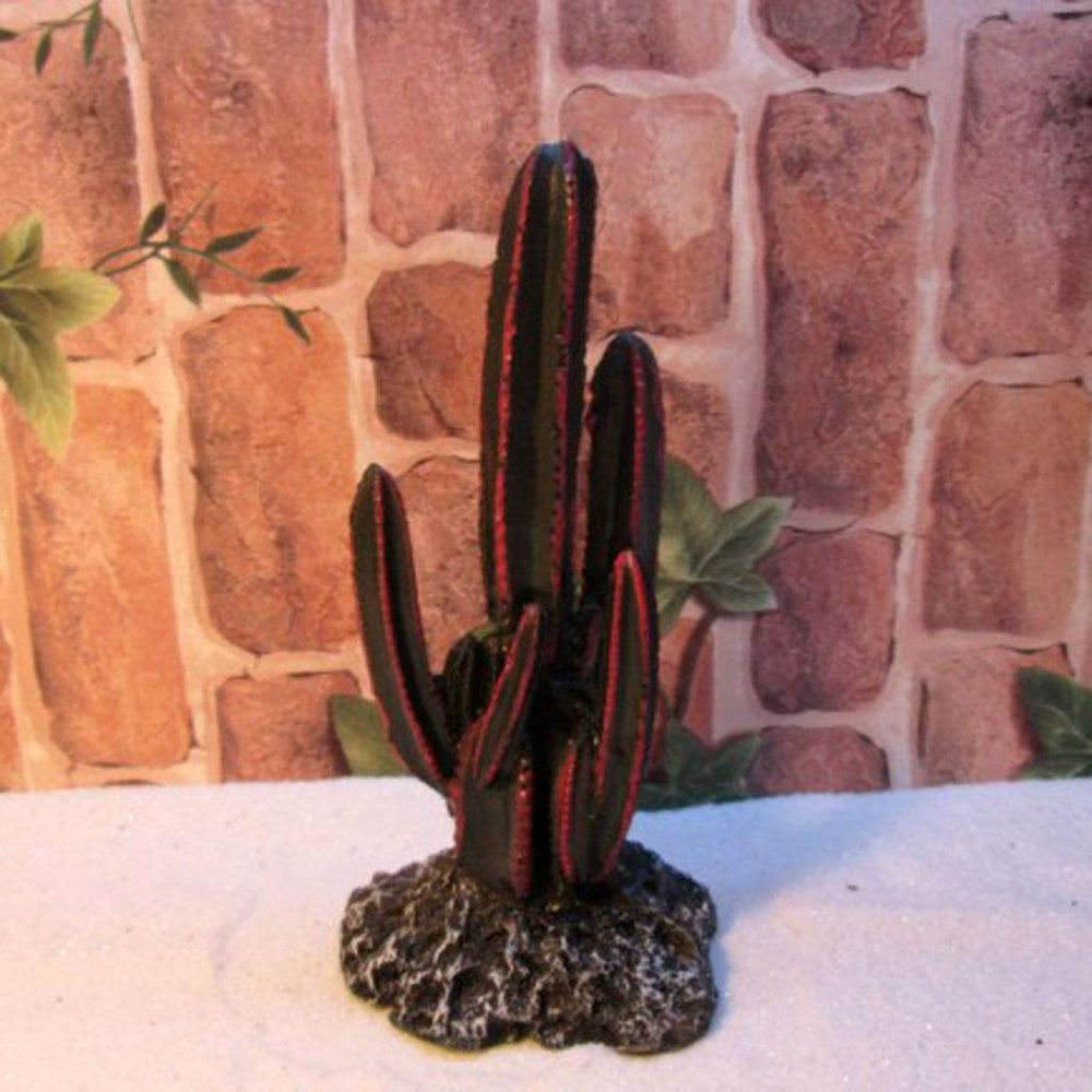 Cactus Plant Reptile Cave, Resin Basking Platform Hiding Habitat Aquarium Terrarium Decoration Ornament for Turtles Amphibians Fish Animals & Pet Supplies > Pet Supplies > Small Animal Supplies > Small Animal Habitat Accessories perfk   