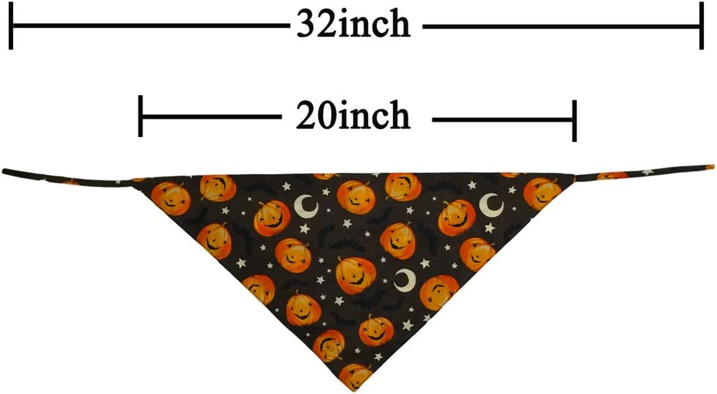 KZHAREEN Halloween Dog Bandana Triangle Bibs Scarf Accessories- Pumpkin Pattern Animals & Pet Supplies > Pet Supplies > Dog Supplies > Dog Apparel KZHAREEN   