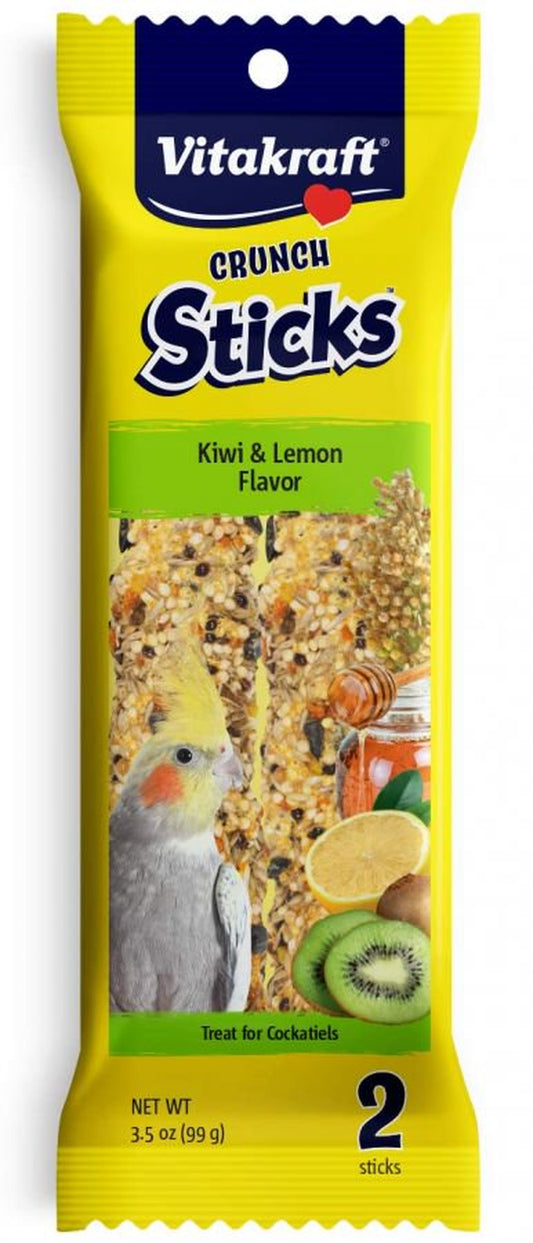 Vitakraft Crunch Sticks Kiwi & Lemon Cockatiel Treats 2 Count Pack of 3 Animals & Pet Supplies > Pet Supplies > Bird Supplies > Bird Treats Vitakraft   