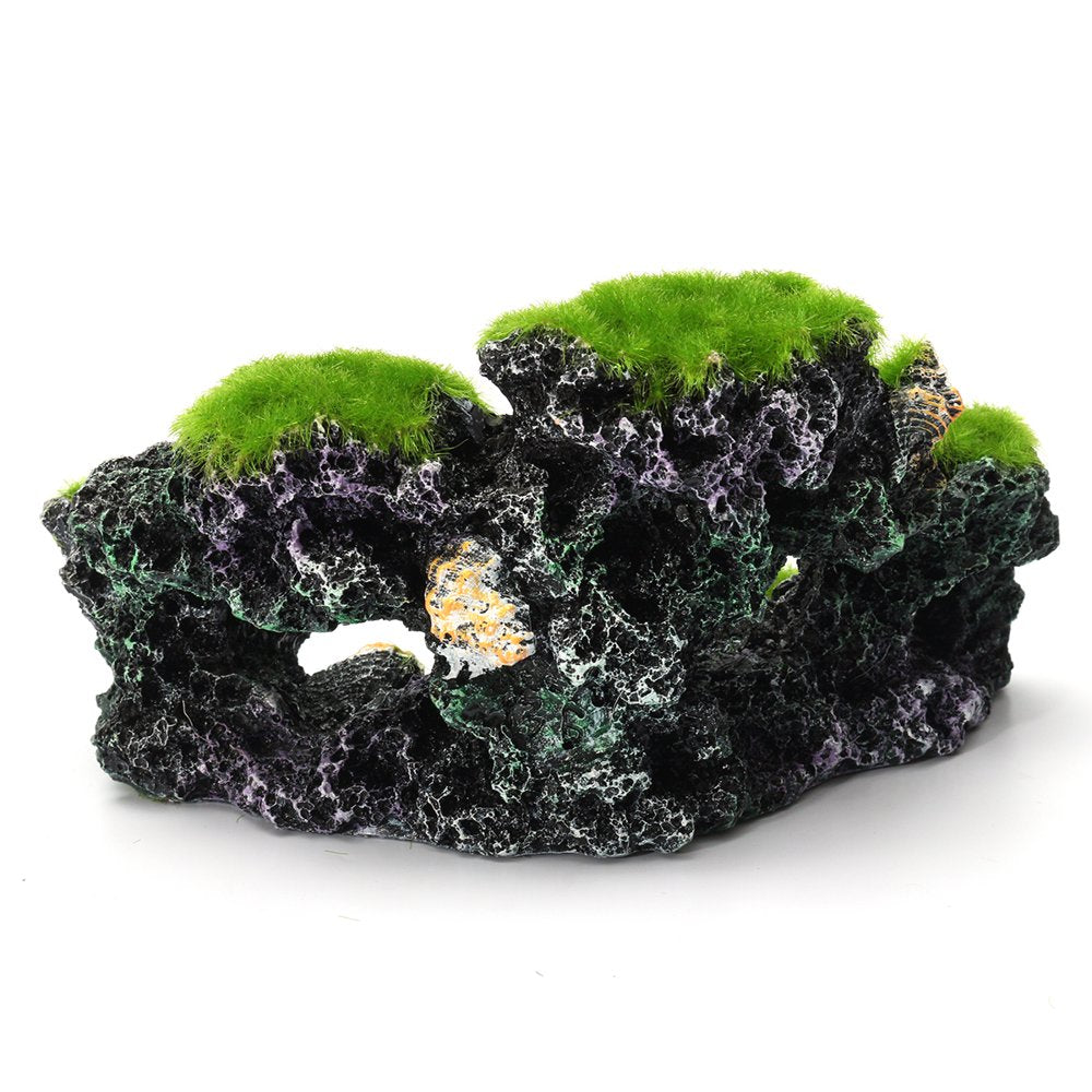 Aquarium Mountain View Coral Reef Moss Rock Cave Stone Fish Tank Ornament Decor 6.3X3.5X3.3 Inch Animals & Pet Supplies > Pet Supplies > Fish Supplies > Aquarium Decor 06183252639526   