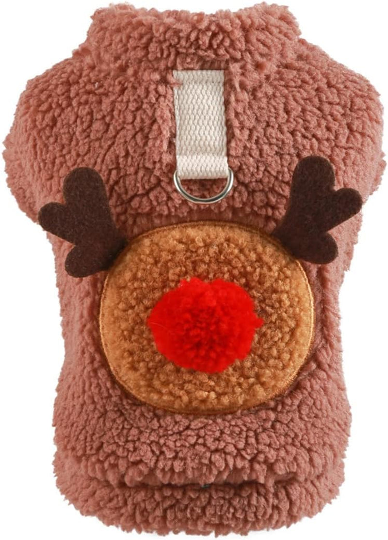 Dog Sweater for Small & Medium Dog,Warm Soft Flannel Heart Shape Dog Christmas Sweater for Puppy,Dog Cat Cold Weather Coats Vest,Xmas Apparel Clothes for Pets Animals & Pet Supplies > Pet Supplies > Dog Supplies > Dog Apparel Naroume Pink X-Small 