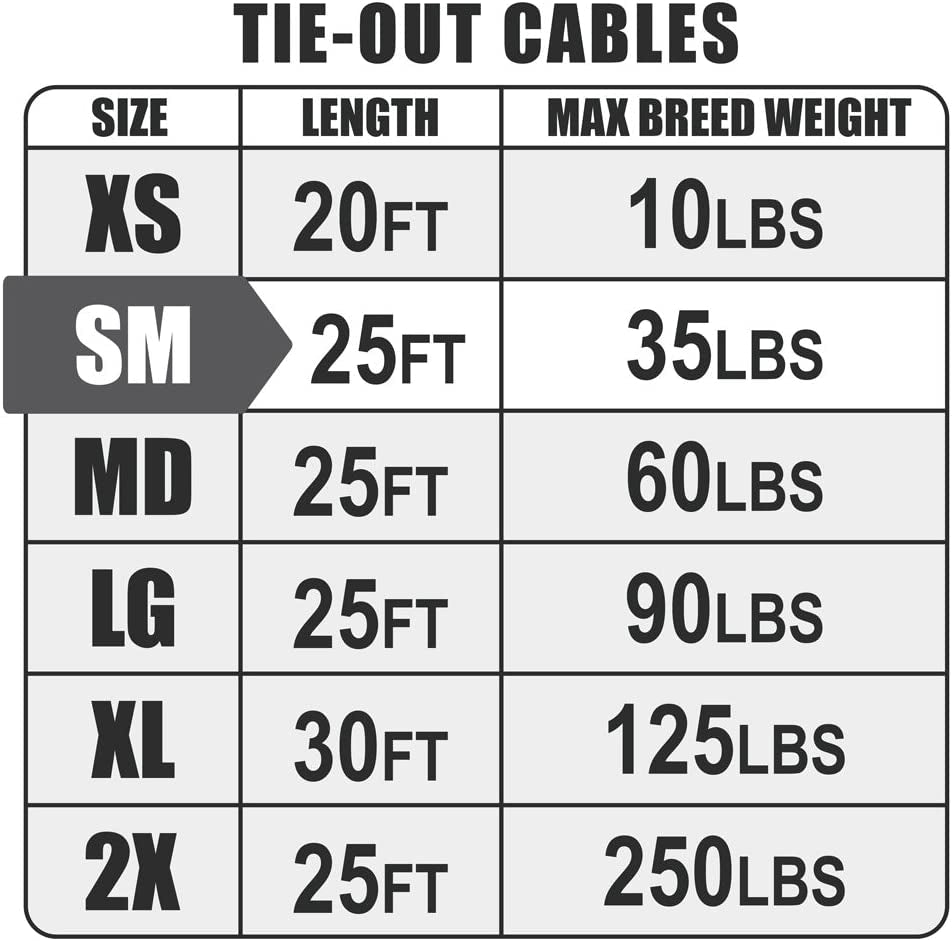 BV Pet Small Tie Out Cable for Dog up to 35 Pound, 25-Feet Animals & Pet Supplies > Pet Supplies > Dog Supplies > Dog Apparel BV   