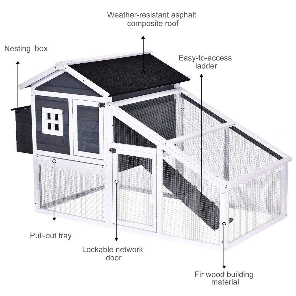 Mixfeer Deluxe Chicken Hutch Cage Pet Coop House for Chicken Small Animal Habitat W/ Outdoor Run Removable Tray Animals & Pet Supplies > Pet Supplies > Small Animal Supplies > Small Animal Habitats & Cages Mixfeer   