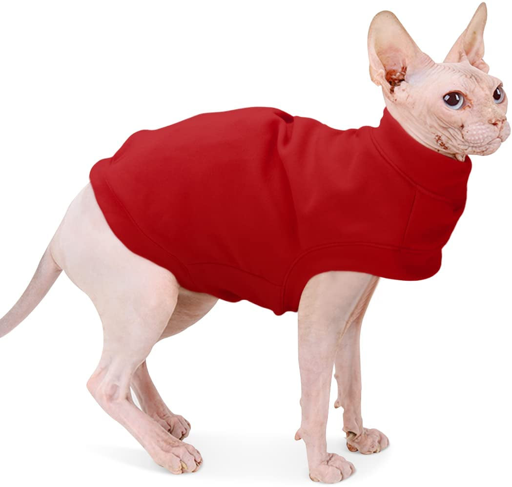 Soft Fleece Dog Sweatshirt - Warm Dog Sweaters for Small Medium Dogs Cats Cold Weather - Cat Sweater Pullover Stretchy Hoodie Easy on - Comfortable Dog Winter Clothes Pet Sweaters Vest for Doggie Animals & Pet Supplies > Pet Supplies > Dog Supplies > Dog Apparel Dociote Red Medium 