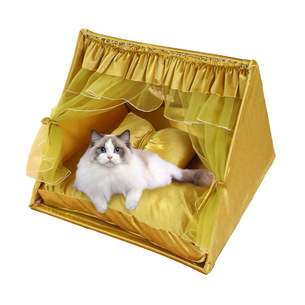 Semfri Cat Bed Tent, Princess Pink Pet Dog House with Soft Cushion Animals & Pet Supplies > Pet Supplies > Dog Supplies > Dog Houses Semfri Ginger  