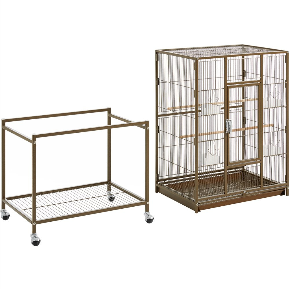 Smilemart 54" Metal Rolling Bird Cage with Detachable Stand, Palmer Green Animals & Pet Supplies > Pet Supplies > Bird Supplies > Bird Cages & Stands SmileMart   