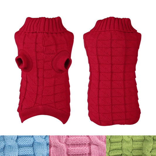 Small Dog Clothes Puppy Pet Warm Sweater Knit Coat Dog Apparel Costumes Animals & Pet Supplies > Pet Supplies > Dog Supplies > Dog Apparel Unique-Bargains XS Red 