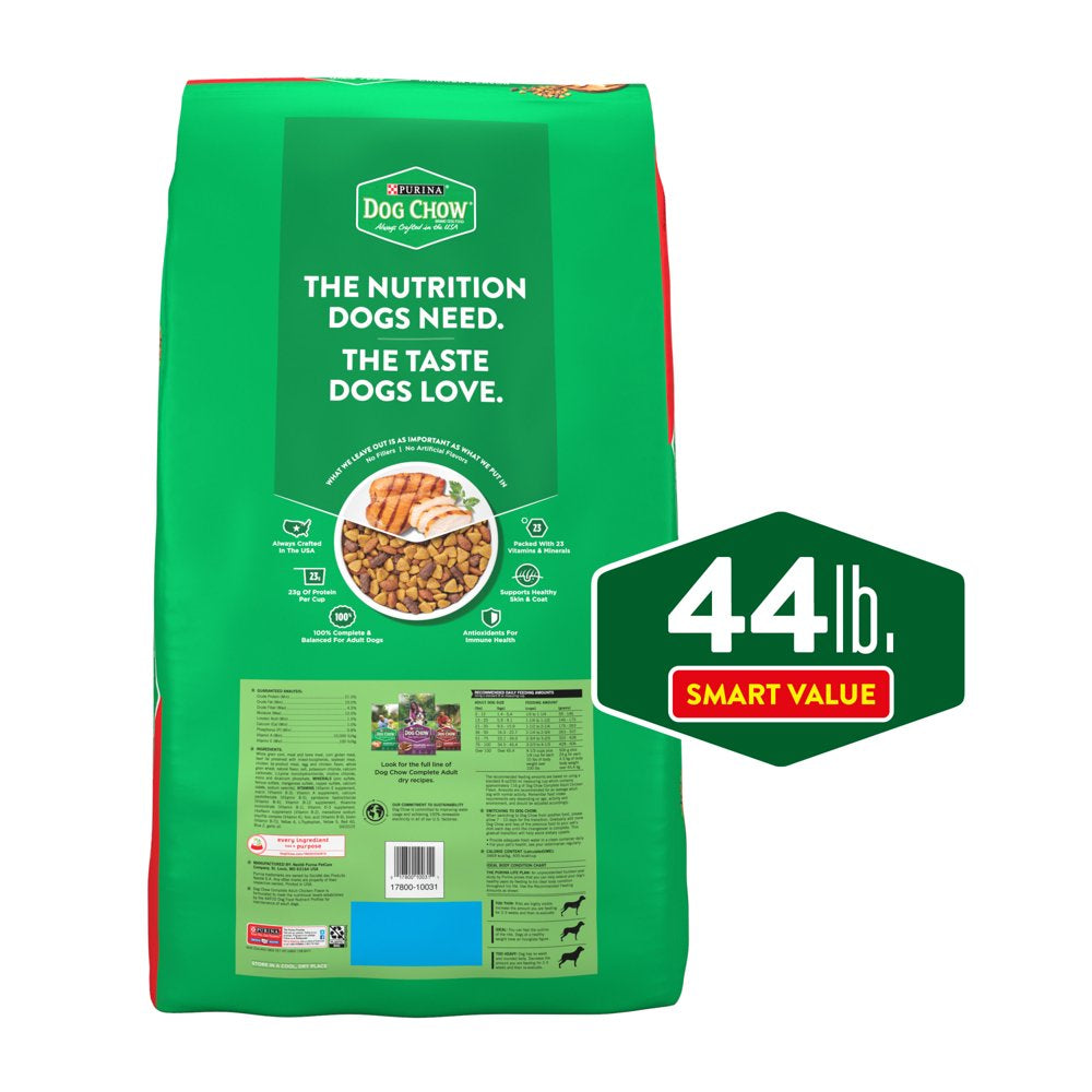 Purina Dog Chow Complete Adult Dry Dog Food Kibble with Chicken Flavor, 44 Lb. Bag Animals & Pet Supplies > Pet Supplies > Small Animal Supplies > Small Animal Food Nestlé Purina PetCare Company   
